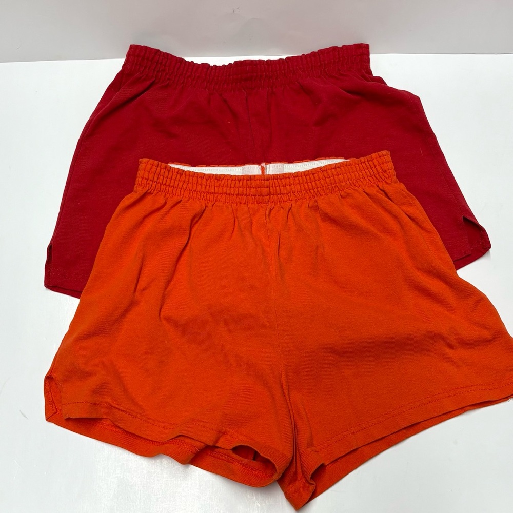 Soffe Shorts Lot of 2 Red Orange Sz Small